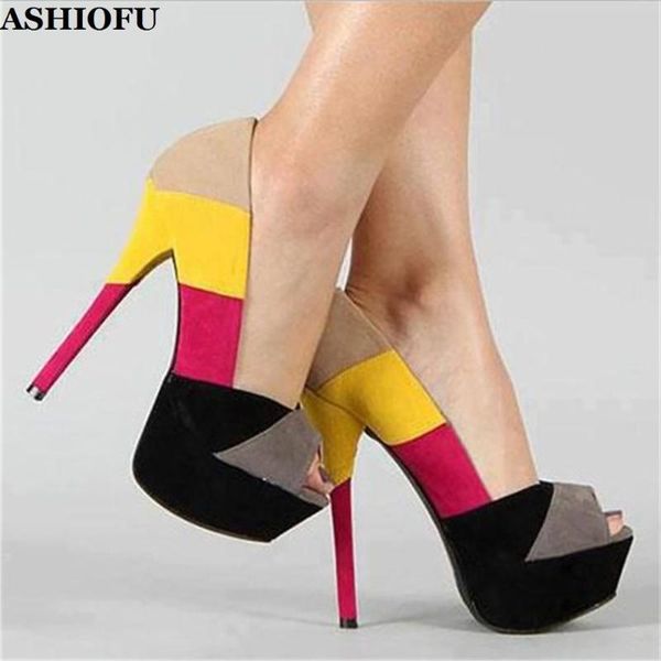 dress shoes ashiofu handmade women high heel platform pumps patchwork leather party office slip-on fashion evening, Black
dress shoes ashiofu handmade women high heel platform pumps patchwork leather party office slip-on fashion evening, Black