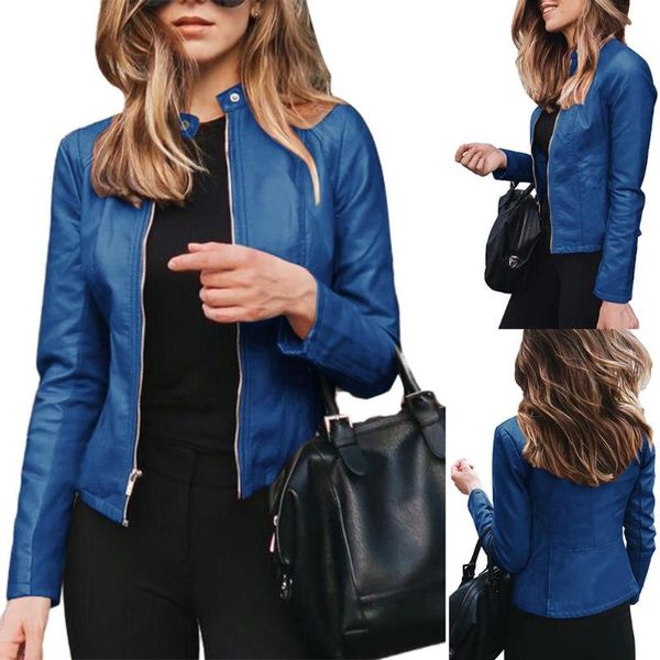 fashion women autumn winter solid color stand collar faux leather zip slim jacket women's jackets, Black;brown
fashion women autumn winter solid color stand collar faux leather zip slim jacket women's jackets, Black;brown