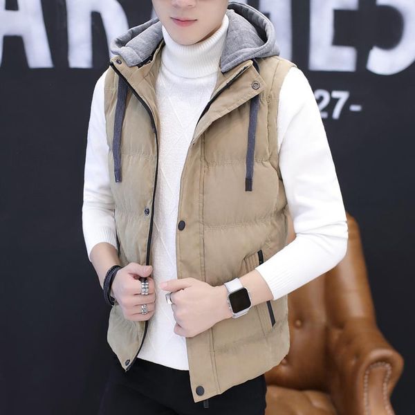 men's vests korean trend autumn winter down cotton campshoulder casual sleeveless jacket coat boys' youth vest, Black;white
men's vests korean trend autumn winter down cotton campshoulder casual sleeveless jacket coat boys' youth vest, Black;white