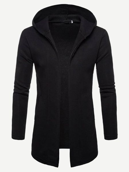 men's wool & blends men open front hooded coat mid-length solid color long-sleeve wear, Black
men's wool & blends men open front hooded coat mid-length solid color long-sleeve wear, Black