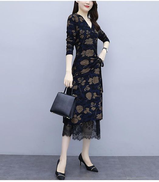 chiffon dress 2021 korean autumn temperament lady waist was thin and lace at hem fashion floral women casual dresses, Black;gray
chiffon dress 2021 korean autumn temperament lady waist was thin and lace at hem fashion floral women casual dresses, Black;gray