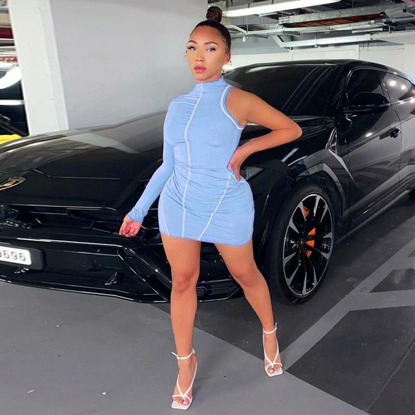 casual dresses women one shoulder short dress spring autumn fashion solid color round neck skinny female ladies elegant sundress, Black;gray
casual dresses women one shoulder short dress spring autumn fashion solid color round neck skinny female ladies elegant sundress, Black;gray