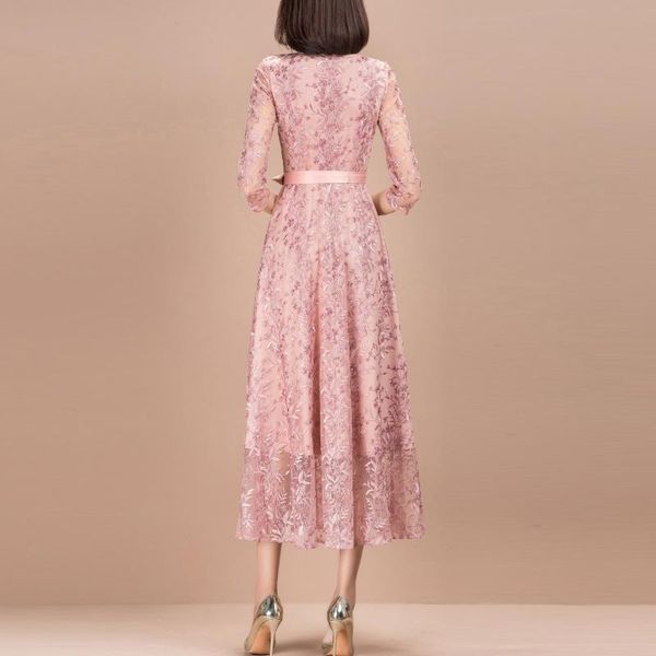 casual dresses fashion 2021 spring women's clothing sweet pink long lace dress, Black;gray
casual dresses fashion 2021 spring women's clothing sweet pink long lace dress, Black;gray