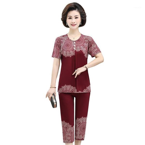 summer two piece set womens printed o neck short sleeve t-shirt & pants sets middle-aged big size loose tracksuit women's tracksuits, Gray
summer two piece set womens printed o neck short sleeve t-shirt & pants sets middle-aged big size loose tracksuit women's tracksuits, Gray