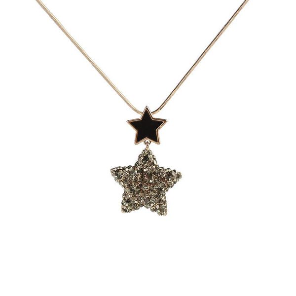 chokers 1pc/bag korean fashion black crystal pentagram beauty ladies necklace for women pendant jewelry chain ornaments sweater xl0019, Golden;silver
chokers 1pc/bag korean fashion black crystal pentagram beauty ladies necklace for women pendant jewelry chain ornaments sweater xl0019, Golden;silver