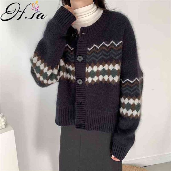 women casual sweater cardiganss long sleeve soft warm ladies knitted jumper argyle vintage cardigan female 210430, White
women casual sweater cardiganss long sleeve soft warm ladies knitted jumper argyle vintage cardigan female 210430, White