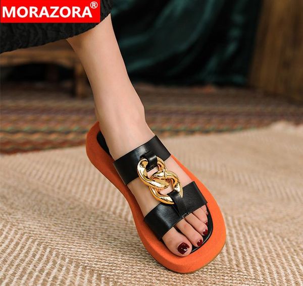 slippers morazora 2021 genuine leather shoes women slipper vintage metal chain flat platform summer ladies, Black
slippers morazora 2021 genuine leather shoes women slipper vintage metal chain flat platform summer ladies, Black