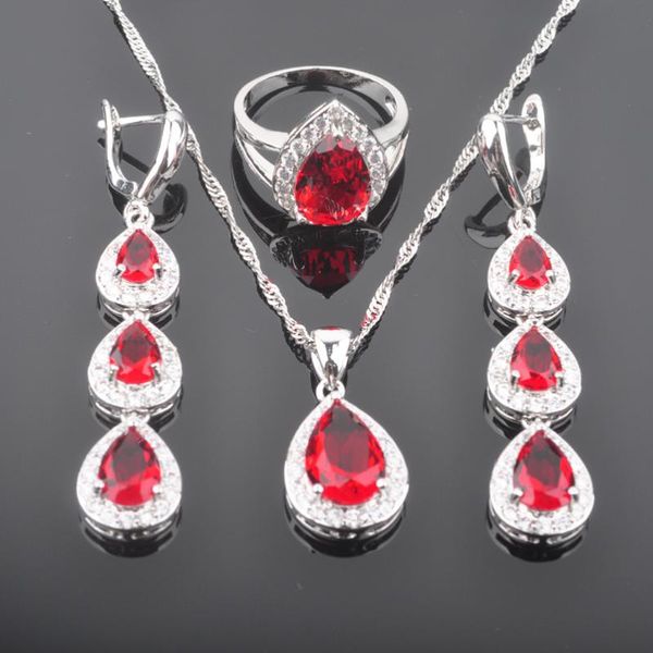wedding jewelry sets exquisite water drop red crystal women's bridal 925 silver earring pendant necklace rings engagement qz0184, Slivery;golden
wedding jewelry sets exquisite water drop red crystal women's bridal 925 silver earring pendant necklace rings engagement qz0184, Slivery;golden