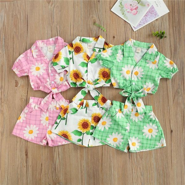 clothing sets 2021 0-5y summer kids baby girl sunflower print turn-down neck button bandage crop shorts fashion children 2pcs set, White
clothing sets 2021 0-5y summer kids baby girl sunflower print turn-down neck button bandage crop shorts fashion children 2pcs set, White