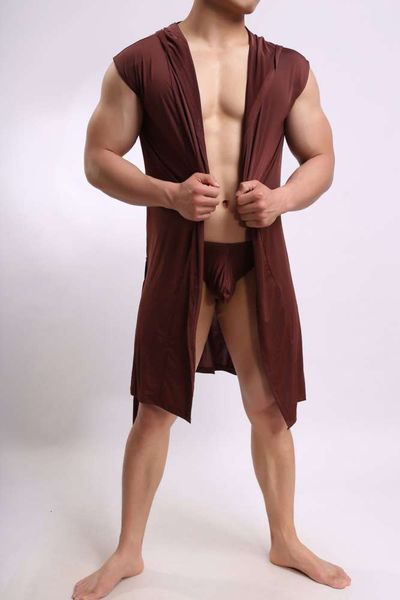 bathrobe european version home sleeveless silky hooded nightgown men's ultra thin bathrobe
bathrobe european version home sleeveless silky hooded nightgown men's ultra thin bathrobe