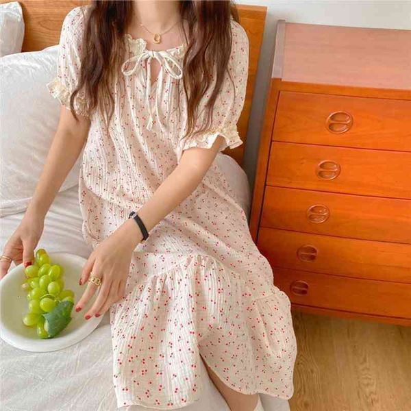3 color cherry print cotton women sleepwear nightgowns lace loose short sleeve summer nightdress cute clothes homewear y391, Black;red
3 color cherry print cotton women sleepwear nightgowns lace loose short sleeve summer nightdress cute clothes homewear y391, Black;red