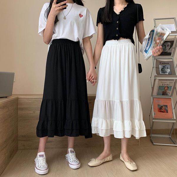 skirts 2 soild color women skirt high elastic waist spring summer female midi holiday ladies ruffles a line (77001, Black
skirts 2 soild color women skirt high elastic waist spring summer female midi holiday ladies ruffles a line (77001, Black