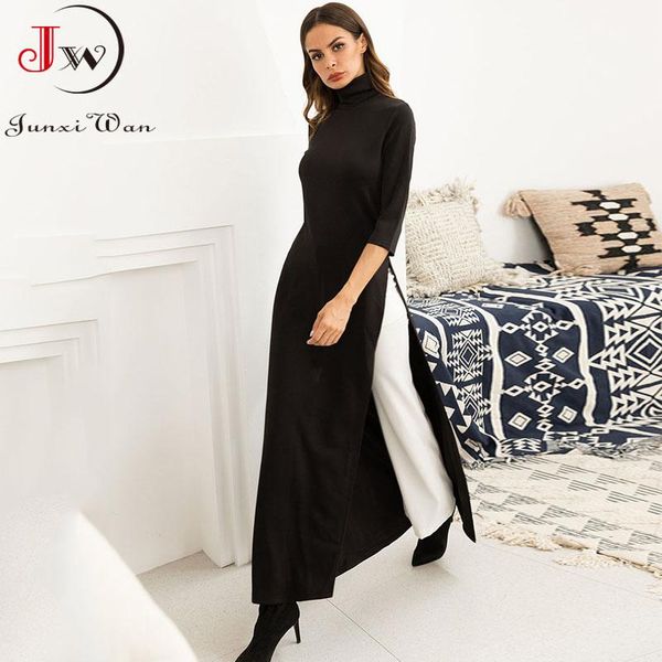 casual dresses fashion black maxi for women 2021 spring turtleneck side split floor-length elegant bodycon t shirt dress robe femme, Black;gray
casual dresses fashion black maxi for women 2021 spring turtleneck side split floor-length elegant bodycon t shirt dress robe femme, Black;gray
