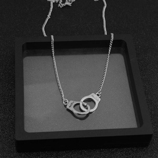 pendant necklaces stainless steel trendy handcuff necklace street style metal long chain clavicle for women fashion neck jewelry kpop, Silver
pendant necklaces stainless steel trendy handcuff necklace street style metal long chain clavicle for women fashion neck jewelry kpop, Silver