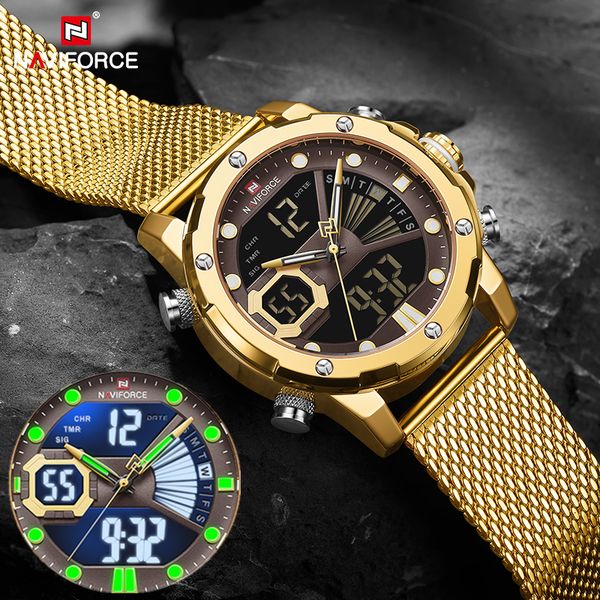 naviforce mens sport watches luxury gold quartz steel strap waterproof military digital wrist watch clock relogio masculino 2021g, Slivery;brown
naviforce mens sport watches luxury gold quartz steel strap waterproof military digital wrist watch clock relogio masculino 2021g, Slivery;brown