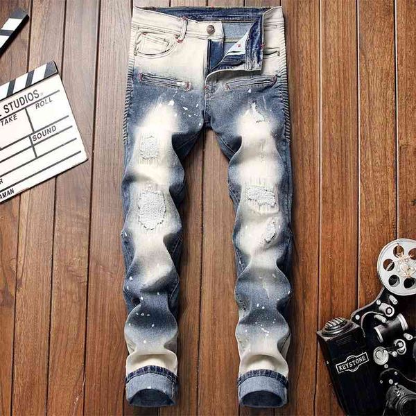 men's jeans breen brem breeches from elastic shreds of vintage men's washed bore thin rectal adjustment the jeans afflicted casual, Blue
men's jeans breen brem breeches from elastic shreds of vintage men's washed bore thin rectal adjustment the jeans afflicted casual, Blue