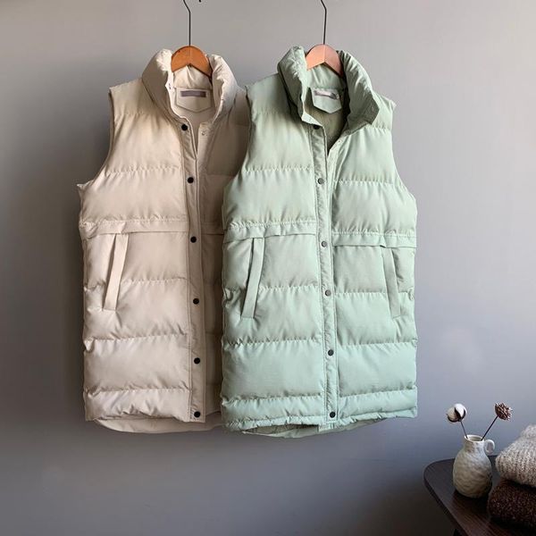 women's vests 2021 women winter vest coat stand collar chic cotton long warm chaleco mujer gilet casaco feminino, Black;white
women's vests 2021 women winter vest coat stand collar chic cotton long warm chaleco mujer gilet casaco feminino, Black;white