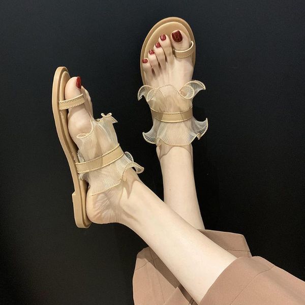 summer women flat open toe breathable sandals slip-on flowers ruffles comfortable beach shoes plus size chaussures femme#g3, Black
summer women flat open toe breathable sandals slip-on flowers ruffles comfortable beach shoes plus size chaussures femme#g3, Black
