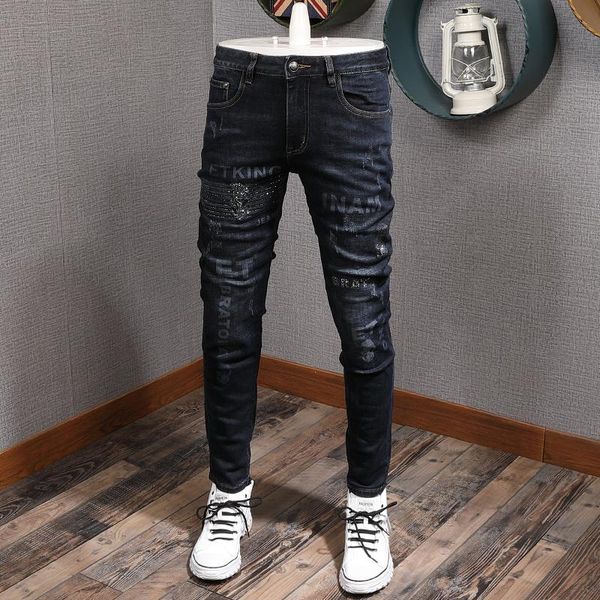 men's jeans fashion streetwear men vintage black blue slim fit printed ripped for skulls designer hip hop denim punk pants
men's jeans fashion streetwear men vintage black blue slim fit printed ripped for skulls designer hip hop denim punk pants