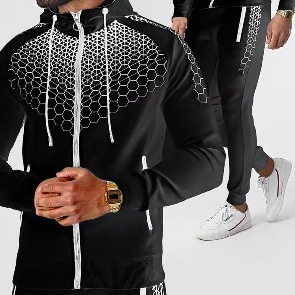 men's tracksuits 2021 european and american autumn winter plush hooded sweater suit fashion sports leisure zipper, Gray
men's tracksuits 2021 european and american autumn winter plush hooded sweater suit fashion sports leisure zipper, Gray