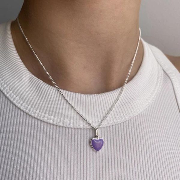 enamel heart necklaces for women green purple espresso color cute teenage egirls simple trendy summer wholesale pendant, Silver
enamel heart necklaces for women green purple espresso color cute teenage egirls simple trendy summer wholesale pendant, Silver
