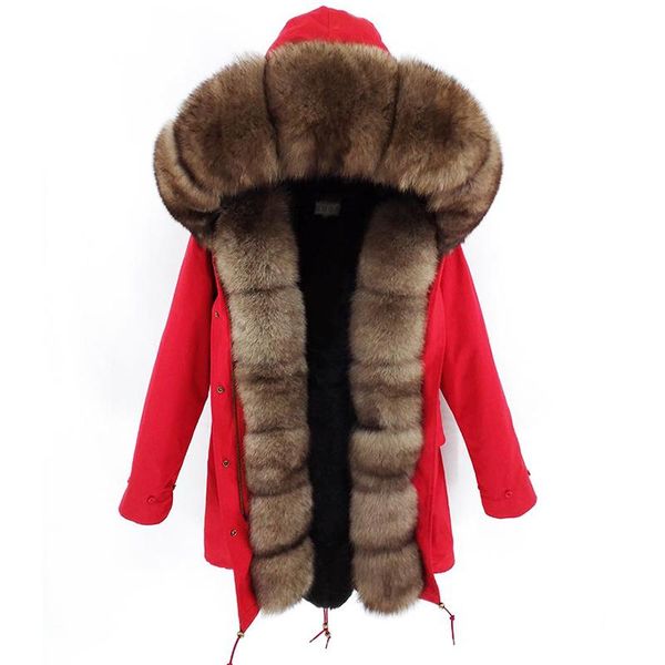 women's fur & faux women real coat long parka winter jacket natural collar hood warm detachable streetwear luxury casual clothes, Black 
women's fur & faux women real coat long parka winter jacket natural collar hood warm detachable streetwear luxury casual clothes, Black