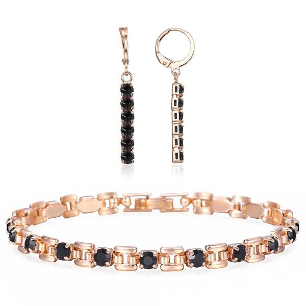 earrings & necklace black cubic zircon 585 rose gold dangling bracelet sets for women girl jewelry trend, Silver
earrings & necklace black cubic zircon 585 rose gold dangling bracelet sets for women girl jewelry trend, Silver