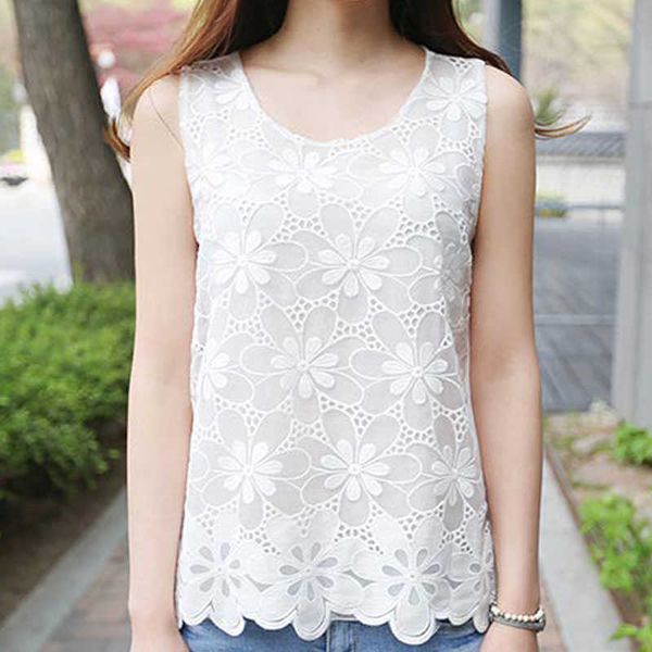 blouse women summer sleeveless white o-neck lace shirt 3xl 4xl plus size shirts blusas d156 210602
blouse women summer sleeveless white o-neck lace shirt 3xl 4xl plus size shirts blusas d156 210602