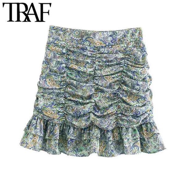 traf women chic fashion with ruffled pleated printed mini skirts vintage high waist back zipper female skirts mujer 210412, Black
traf women chic fashion with ruffled pleated printed mini skirts vintage high waist back zipper female skirts mujer 210412, Black