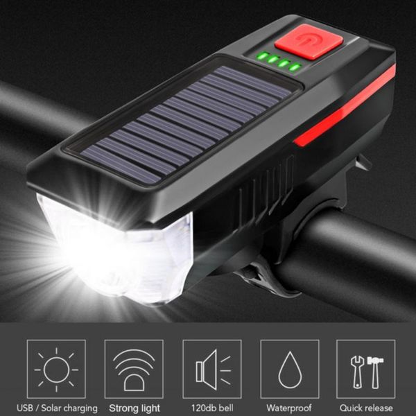 bike lights bicycle light with bell horn usb / solar-powered rechargeable waterproof cycling headlight 3 lighting modes
bike lights bicycle light with bell horn usb / solar-powered rechargeable waterproof cycling headlight 3 lighting modes