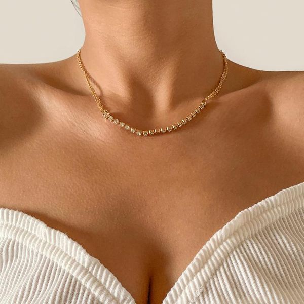 chains ingesight.z shiny rhinestone crystal chain choker necklaces simple minimalist link collar for women neck jewelry, Silver
chains ingesight.z shiny rhinestone crystal chain choker necklaces simple minimalist link collar for women neck jewelry, Silver