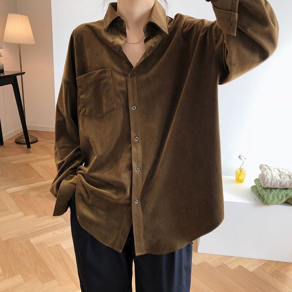 women's blouses & shirts spring woman casual loose corduroy women blouse mujer blusa femme pocket single-breasted streetwear y8wo, White
women's blouses & shirts spring woman casual loose corduroy women blouse mujer blusa femme pocket single-breasted streetwear y8wo, White