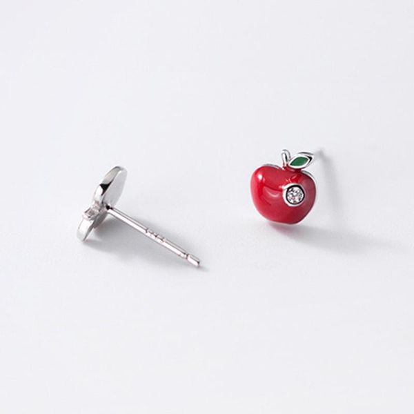 stud real 925 sterling silver red zircon fruit earrings for fashion women party asymmetry fine jewelry cute accessories, Golden;silver
stud real 925 sterling silver red zircon fruit earrings for fashion women party asymmetry fine jewelry cute accessories, Golden;silver