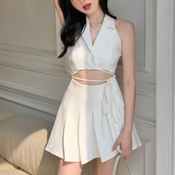 women's polos sweet skirts suits female fashion sleeveless vest + high waist pleated skirt two piece sets ensembles femme 2021 summ, White
women's polos sweet skirts suits female fashion sleeveless vest + high waist pleated skirt two piece sets ensembles femme 2021 summ, White