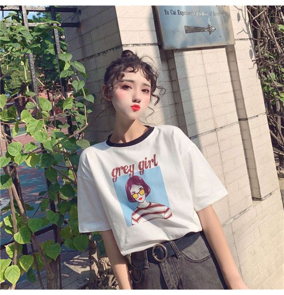 women's t-shirt ins super fire short women loose korean fashion student harajuku bf style half sleeve clothes y25x, White
women's t-shirt ins super fire short women loose korean fashion student harajuku bf style half sleeve clothes y25x, White