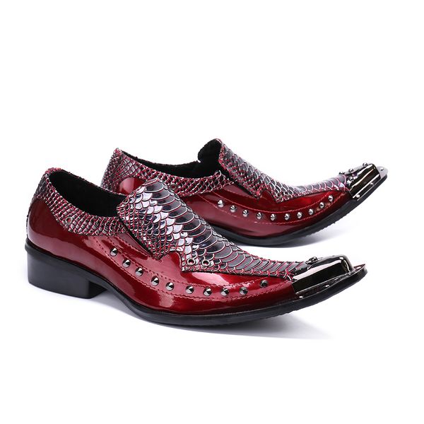 british fashion snake skin men genuine leather shoes red wedding party formal shoes italian pointed toe men studded dress shoes, Black
british fashion snake skin men genuine leather shoes red wedding party formal shoes italian pointed toe men studded dress shoes, Black
