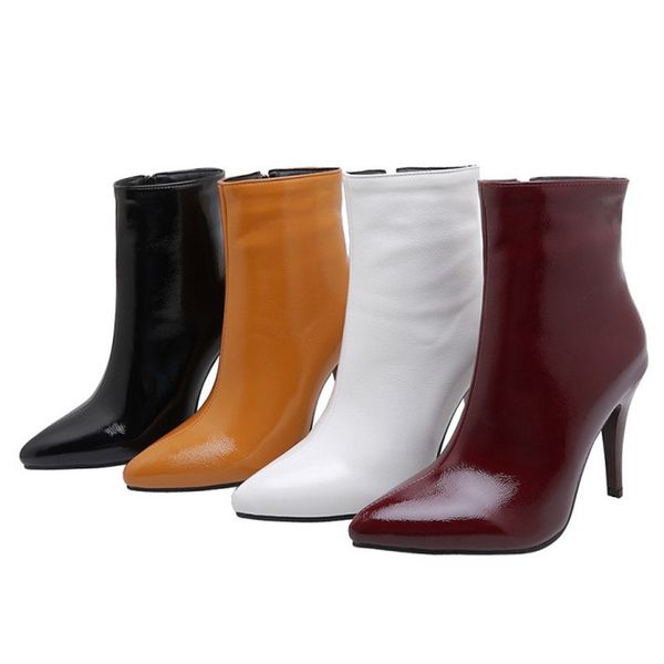 boots pxelena shoes winter ankle women patent leather stiletto high heel office lady dress party date short 34-45 ftd1, Black
boots pxelena shoes winter ankle women patent leather stiletto high heel office lady dress party date short 34-45 ftd1, Black