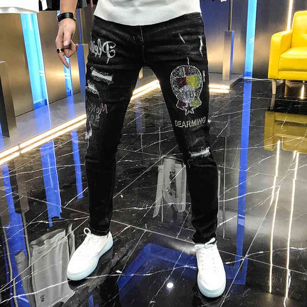 jean fashion beautiful youth punctured elastic mid-waist jeans for men autumn offset from warm cartoons man, Blue
jean fashion beautiful youth punctured elastic mid-waist jeans for men autumn offset from warm cartoons man, Blue