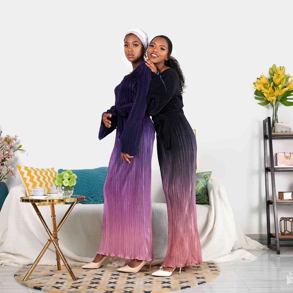 casual dresses muslim fashion abayas for women turkish gradient pleated caftan dress abaya dubai arabic islamic clothing vestidos, Black;gray
casual dresses muslim fashion abayas for women turkish gradient pleated caftan dress abaya dubai arabic islamic clothing vestidos, Black;gray