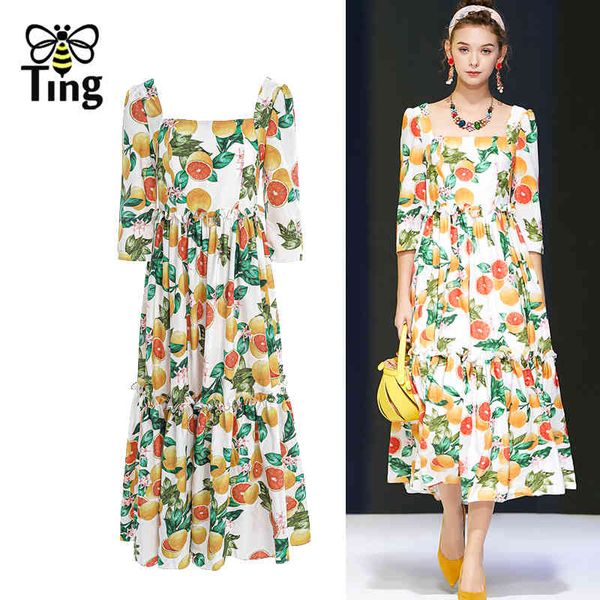 desinger fashion fruit orange print summer chic dress women midi long party dinner dresses street casual robes 210513, Black;gray
desinger fashion fruit orange print summer chic dress women midi long party dinner dresses street casual robes 210513, Black;gray