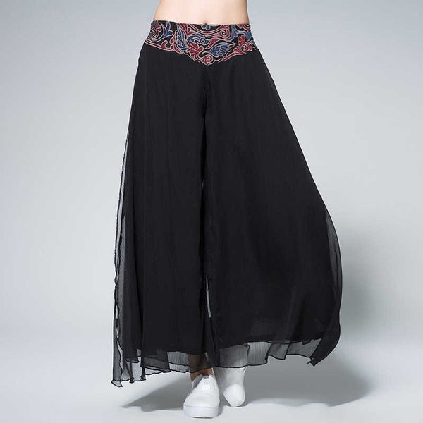 women's pants & capris chiffon summer wide leg ankle-length trousers female thin elastic waist loose embroidery vowd, Black;white
women's pants & capris chiffon summer wide leg ankle-length trousers female thin elastic waist loose embroidery vowd, Black;white