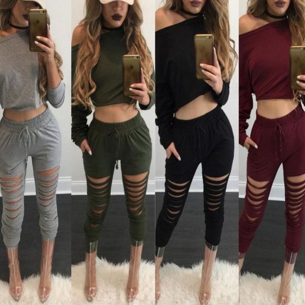 women's tracksuits holed solid crop suit set women tracksuit two-piece sport style outfit jogging sweatshirt fitness lounge wear l5xz, Gray
women's tracksuits holed solid crop suit set women tracksuit two-piece sport style outfit jogging sweatshirt fitness lounge wear l5xz, Gray