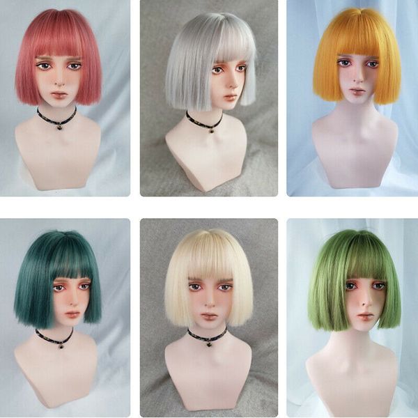 womens short straight bob hair wigs bangs party cosplay fashion nature full wig, Black
womens short straight bob hair wigs bangs party cosplay fashion nature full wig, Black