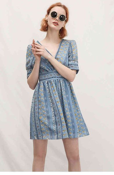 vintage inspired spring summer women peasant floral print cotton v-neck short sleeve mini blue es vestidos, Black;gray
vintage inspired spring summer women peasant floral print cotton v-neck short sleeve mini blue es vestidos, Black;gray