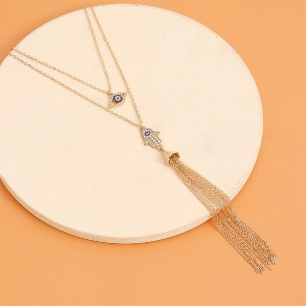 pendant necklaces tassel necklace women eyes woman chain jewelry multilayer gold color trendy elegant metal collier, Silver
pendant necklaces tassel necklace women eyes woman chain jewelry multilayer gold color trendy elegant metal collier, Silver