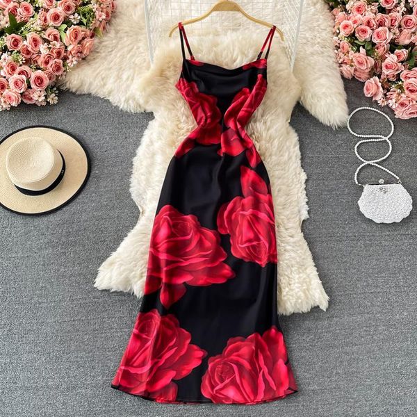 casual dresses 2021 vintage rose print swing neck sling long dress women's summer romantic waist temperament goddess fishtail bag hip, Black;gray
casual dresses 2021 vintage rose print swing neck sling long dress women's summer romantic waist temperament goddess fishtail bag hip, Black;gray