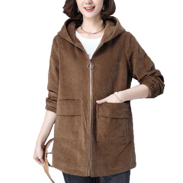 women's trench coats coat 2021 autumn mid-long zipper casual corduroy women outwear large size pocket windbreaker female, Tan;black
women's trench coats coat 2021 autumn mid-long zipper casual corduroy women outwear large size pocket windbreaker female, Tan;black