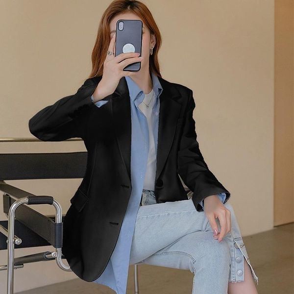 women's suits & blazers single breasted blazer women office lady solid for spring autumn female woman 2021 black button jacket coat, White;black
women's suits & blazers single breasted blazer women office lady solid for spring autumn female woman 2021 black button jacket coat, White;black