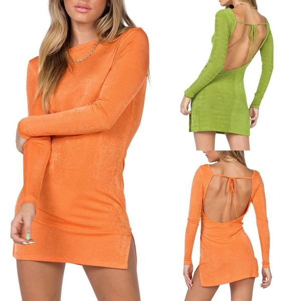 casual dresses women\u2021s long sleeve skinny dress fashion solid color tie-up backless split short, Black;gray
casual dresses women\u2021s long sleeve skinny dress fashion solid color tie-up backless split short, Black;gray