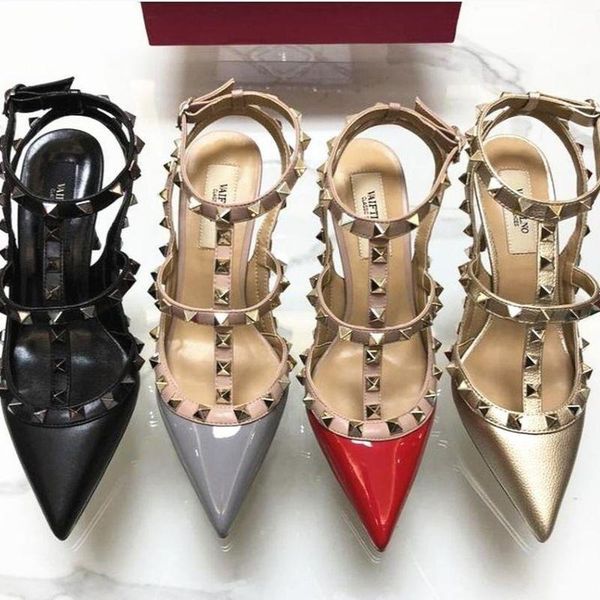 sandals luxury women 10cm high heel rivets shoes real v fashion black red ladies genuine leather big zize 43
sandals luxury women 10cm high heel rivets shoes real v fashion black red ladies genuine leather big zize 43